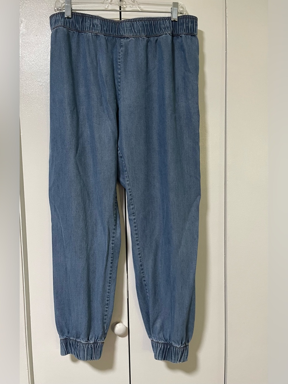 Relaxed Denim-Style Jogger Pants - Blue